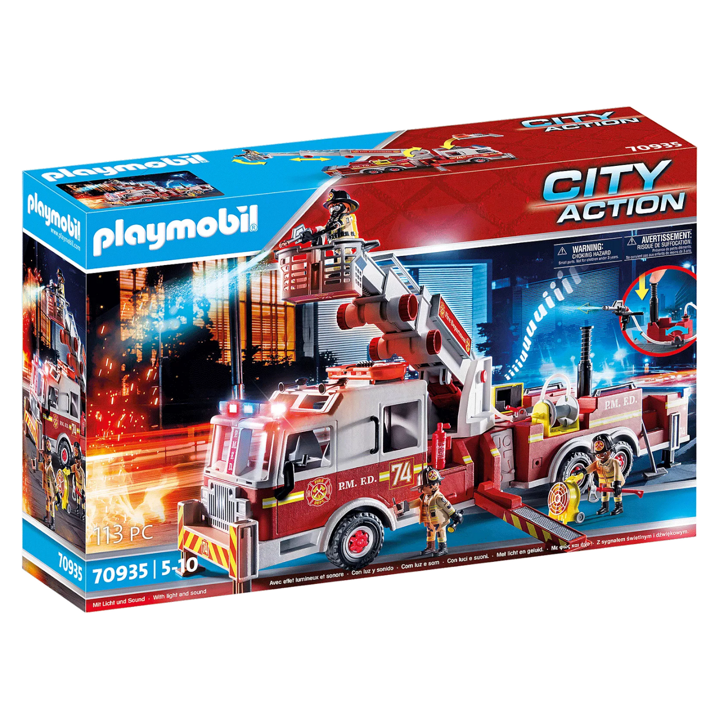 Playmobil - 70935  City Action: Fire Engine with Tower Ladder – Castle Toys