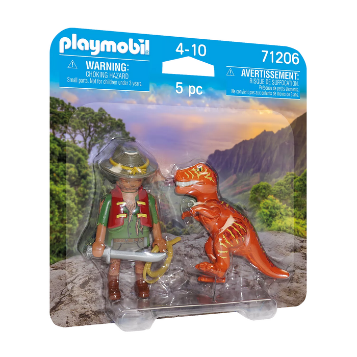 Playmobil - 71206 | Duo Pack: Adventurer with T-Rex