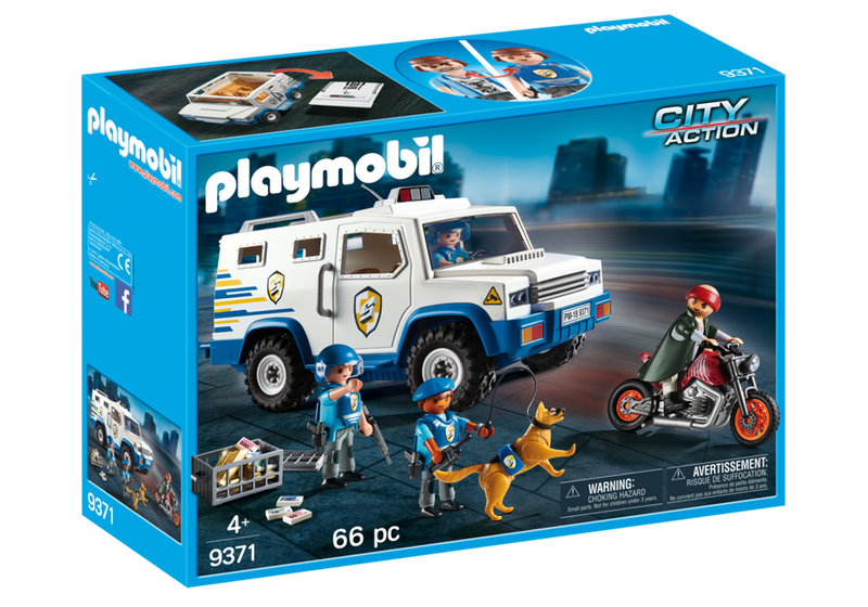 PLAYMOBIL City Action Police Carry Motorcycle Play Vehicle Playset, for  children 4 years and older.