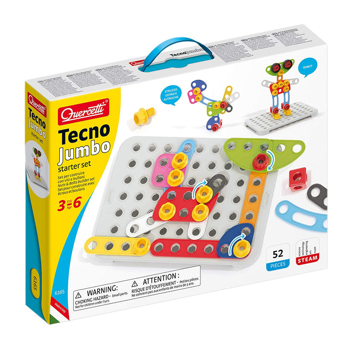 Quercetti - 6165 | Tecno Jumbo Starter Set Construction Engineering Toy