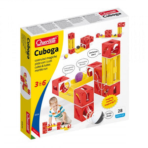 Quercetti - 6504 | Cuboga: Cubes and Tubes Marble Run, Basic