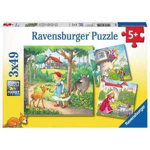 Ravensburger - 08051 | Rapunzel, Little Red Riding Hood and the Frog Prince 3x49 Puzzle