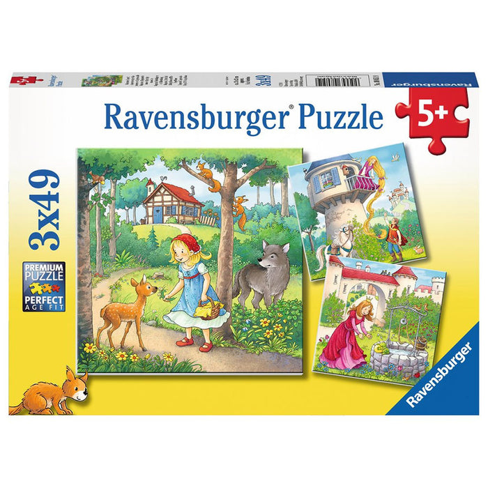 Ravensburger - 08051 | Rapunzel, Little Red Riding Hood and the Frog Prince - 3x49 PC Puzzle