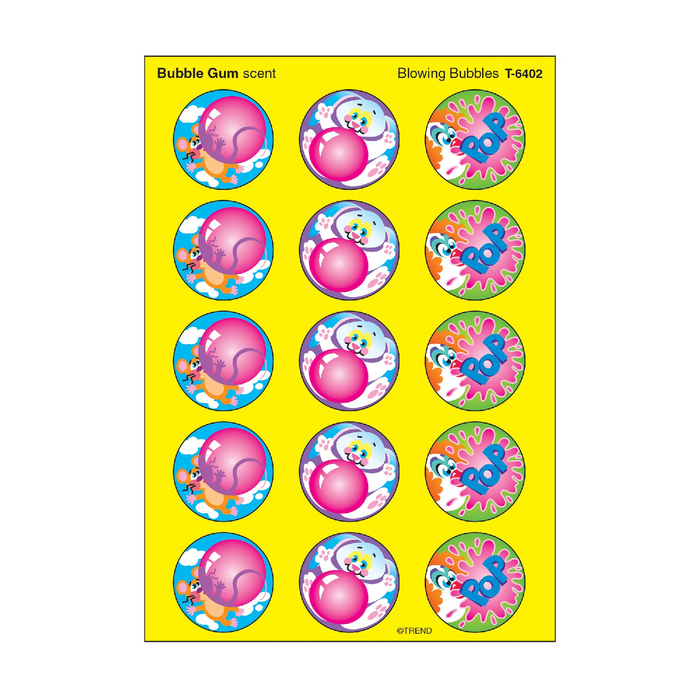 Trend Enterprises - T6402 | Blowing Bubbles/Bubble Gum Scented Stickers