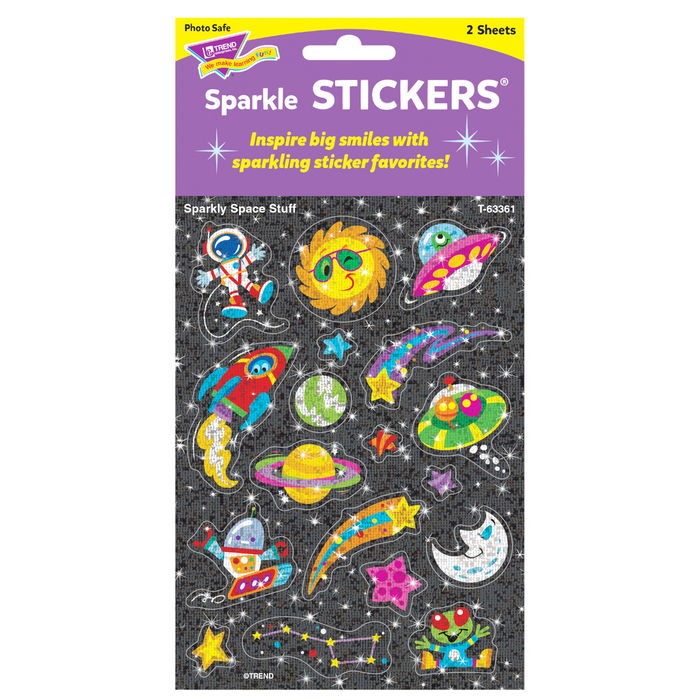 Trend Enterprises - T63361 | Sparkly Space Stuff Stickers