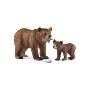 Schleich - 42473 | Wild Life: Grizzly Bear Mother with Cub