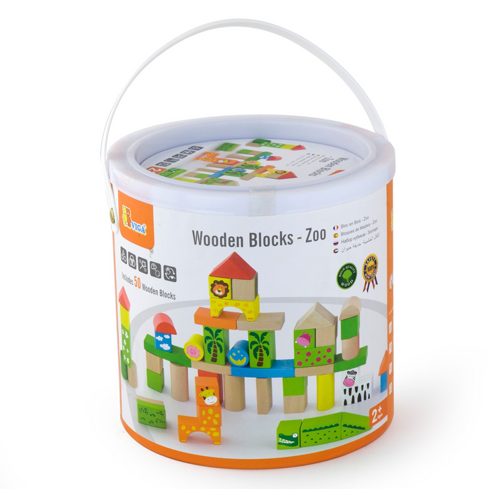 VIGA - 502867 | Wooden Blocks - 50 Pcs Zoo