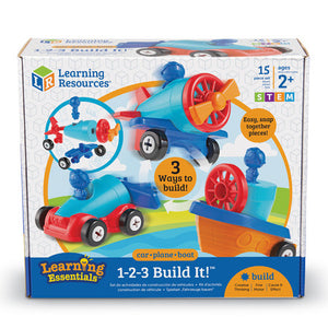 Learning Resources - 1-2-3 Build It: Car, Plane, Boat Set