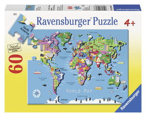 Ravensburger 60 Pieces Puzzle World Map - 09607