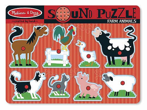 Melissa & Doug - 10726 | Sound Puzzle: Farm Animals (8 Pieces)