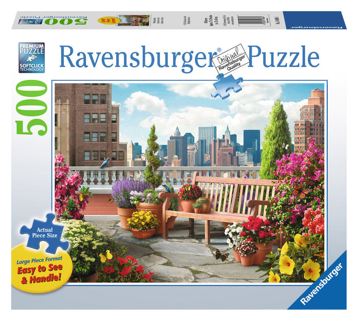 Ravensburger - 14868 | Rooftop Garden - 500 PC Large Format Puzzle
