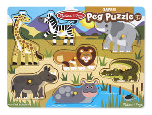 Melissa & Doug 19054 Wooden Peg Puzzle Safari