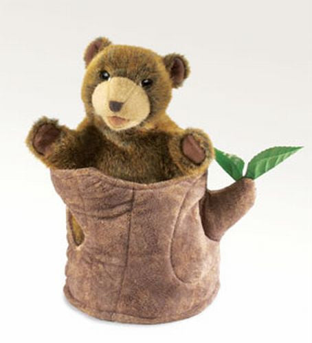 Folkmanis Puppets - 2904 | Bear In Tree Stump Puppet