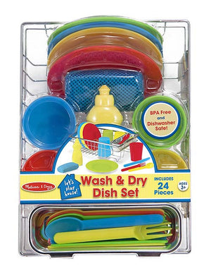 Melissa & Doug 14282 Wash And Dry Dish Set And Drying Rack