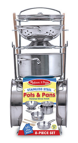 Melissa & Doug 14265 Stainless Steel Pots And Pans Set